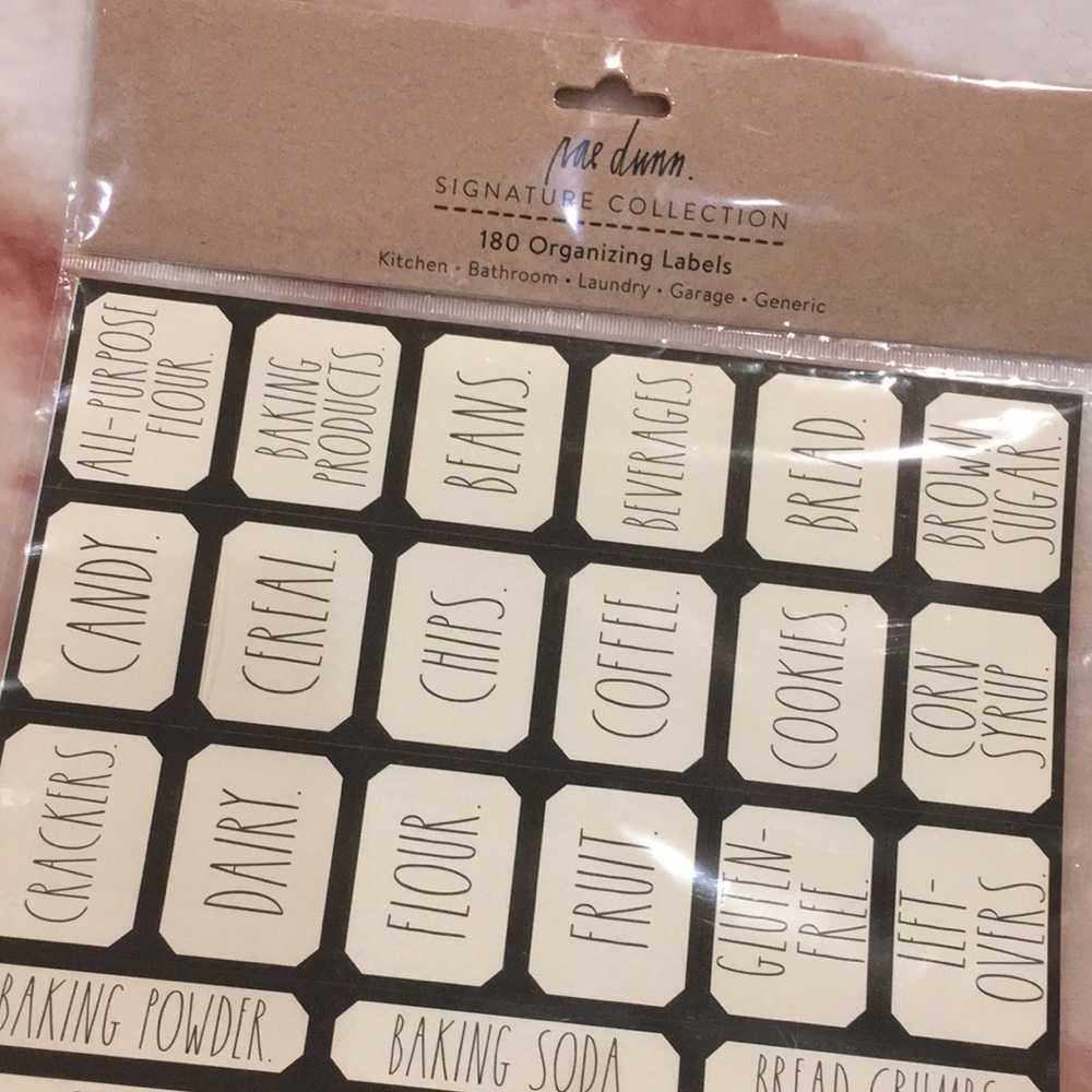 Rae Dunn Set of Organizing Stickers NWT 180 organize labels in Rae Dunn font